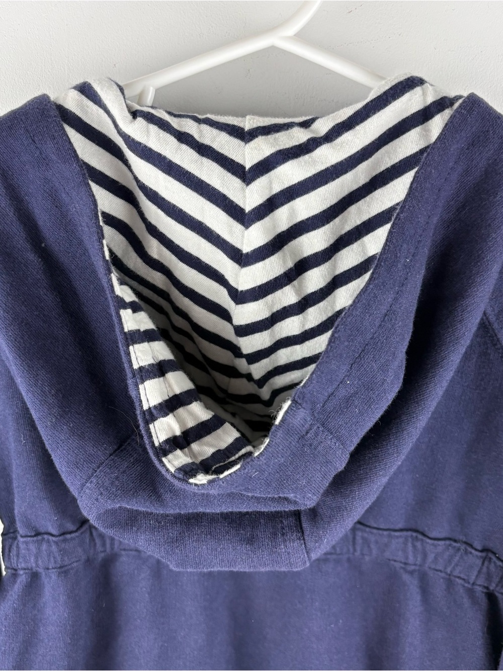 VTG Gap Kids Navy Blue Hooded Anorak Button Sweater Jacket Nautical Girls XS 4 5 - Picture 7 of 8